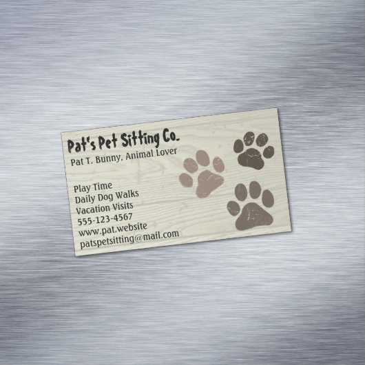 ウェザーウッドの愛犬や猫の爪フェイクがプリント マグネット名刺 (インサイチュ)