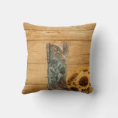 ウェザードウェスタンカントリーのヒマワリのカウボーイブーツ クッション (裏面)