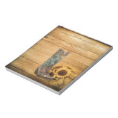 ウェザードウェスタンカントリーのヒマワリのカウボーイブーツ ノートパッド (回転)