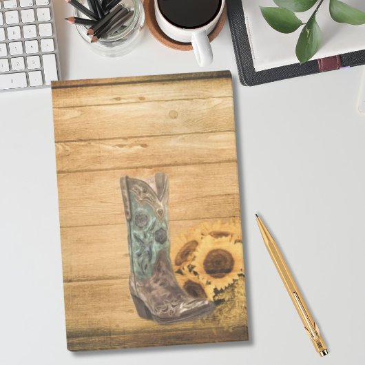 ウェザードウェスタンカントリーのヒマワリのカウボーイブーツ ポストイット