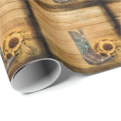 ウェザードウェスタンカントリーのヒマワリのカウボーイブーツ ラッピングペーパー (ロールコーナー)