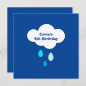 ウェザーパーソナライズされたクラウドと雨滴の誕生日 (正面/裏面)