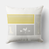 ウェザーベーンファーム究極のグレー照明イエロー クッション (裏面)