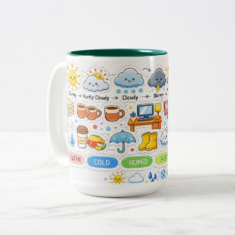 ウェザームードマグカップ - 晴れ時々雪 ツートーンマグカップ