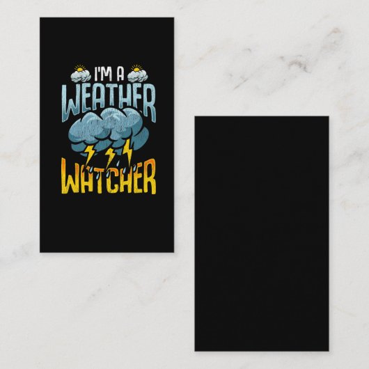 ウェザー·ウォッチャー·ユーモおもしろいア気象学専門 名刺 (正面/裏面)