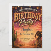 ウェスタカウボーイ・テーマの誕生日パーティー 招待状 (正面)