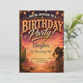 ウェスタカウボーイ・テーマの誕生日パーティー 招待状 (スタンド正面)
