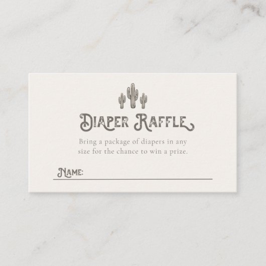 ウェスタンおむつラッフルカード エンクロージャーカード (正面)