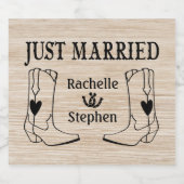 ウェスタンたった今結婚しました結婚ウッドズカウボーイカントリー ビールラベル (シングルラベル)