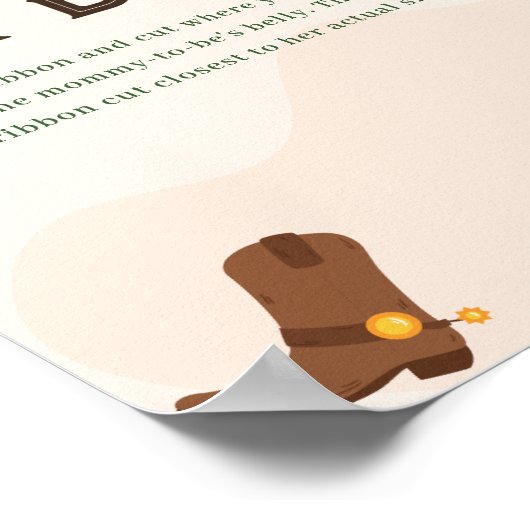 ウェスタンどのように大きい彼女の腹の赤ちゃんシャワーゲーム ポスター (角)