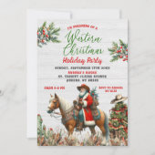 ウェスタンなサンタカウボーイのクリスマスパーティーを夢見て 招待状 (正面)