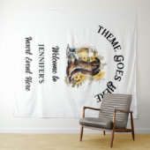 ウェスタンのカウガールブーツにひまわりとバブルがカントリーさを演出 タペストリー (インサイチュ(横))