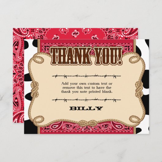 ウェスタンの感謝カード ポストカード (正面/裏面)