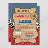 ウェスタンの誕生日パーティー 招待状 (正面/裏面)