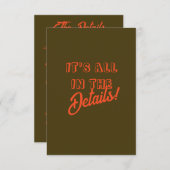 ウェスタンはっきりした素朴ボホ結婚の詳細カード (正面/裏面)