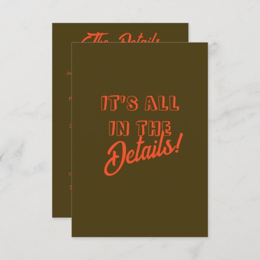 ウェスタンはっきりした素朴ボホ結婚の詳細カード (正面/裏面)