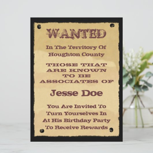 ウェスタンをテーマにしたパーティーへのポスター招待状を希望 招待状 (スタンド正面)