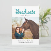 ウェスタンをテーマにした卒業パーティー招待状/アクア 招待状 (スタンド正面)