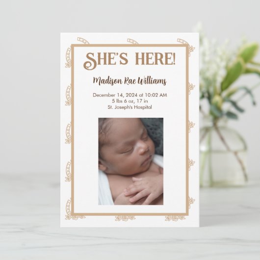 ウェスタンをテーマにした彼女は誕生の発表カードを持っている 招待状 (スタンド正面)