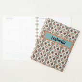 ウェスタンアステカトライバルティール（緑がかった色）ピーチ プランナー手帳 (ディスプレー)