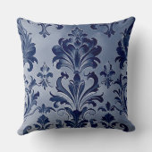 ウェスタンインスパイアダマスクパターンデニムブルー クッション (裏面)