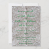 ウェスタンウェディングカウボーイブーツ花とレース 招待状 (裏面)