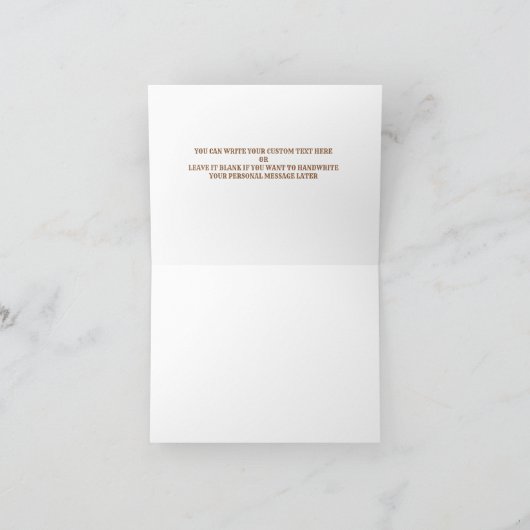 ウェスタンウェディングデーサンキューカードからベンダー カード (内部)