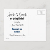 ウェスタンウェディング日付発表を保存 案内ポストカード (裏面)