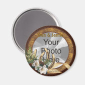 ウェスタンウェディング日付磁石を保存 マグネット (正面/裏面)