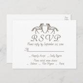 ウェスタンウェディングRSVP馬素朴馬国 インビテーションポストカード (正面/裏面)