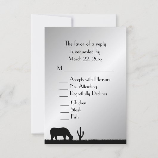 ウェスタンウェディングRSVP 出欠カード (正面)