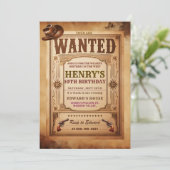 ウェスタンウォッチングカウボーイ誕生日招待状 招待状 (スタンド正面)