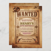 ウェスタンウォッチングカウボーイ誕生日招待状 招待状 (正面/裏面)