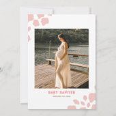 ウェスタンウォーターカラーフォトベビーガールシャワー 招待状 (裏面)