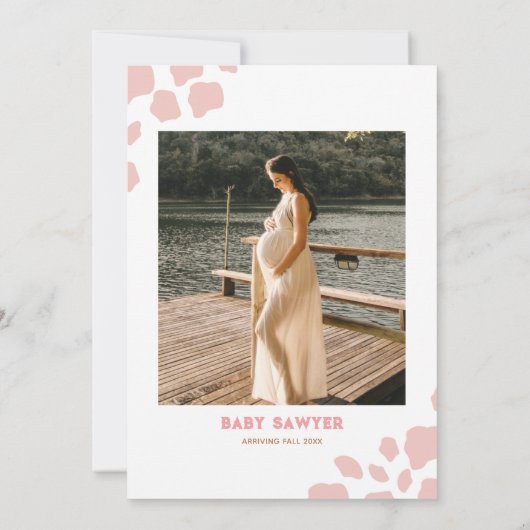 ウェスタンウォーターカラーフォトベビーガールシャワー 招待状 (裏面)