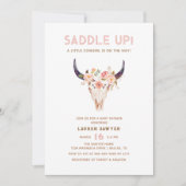 ウェスタンウォーターカラーフォトベビーガールシャワー 招待状 (正面)