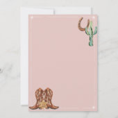 ウェスタンウォーターカラーベビーガールシャワー 招待状 (裏面)