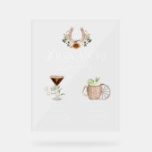 ウェスタンウォーターカラー新郎新婦シグネチャードリンク アクリルサイン (正面)