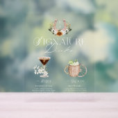 ウェスタンウォーターカラー新郎新婦シグネチャードリンク アクリルサイン (ニュートラル)