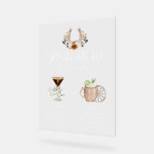 ウェスタンウォーターカラー新郎新婦シグネチャードリンク アクリルサイン (傾斜)