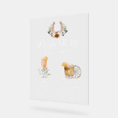 ウェスタンウォーターカラー新郎新婦シグネチャードリンク アクリルサイン (傾斜)