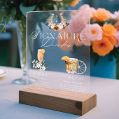 ウェスタンウォーターカラー新郎新婦シグネチャードリンク アクリルサイン