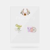 ウェスタンウォーターカラー新郎新婦シグネチャードリンク アクリルサイン (正面)