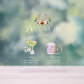 ウェスタンウォーターカラー新郎新婦シグネチャードリンク アクリルサイン (ニュートラル)