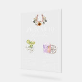 ウェスタンウォーターカラー新郎新婦シグネチャードリンク アクリルサイン (傾斜)