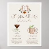 ウェスタンウォーターカラー新郎新婦シグネチャードリンク ポスター (正面)