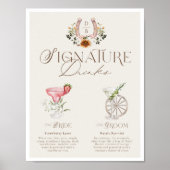 ウェスタンウォーターカラー新郎新婦シグネチャードリンク ポスター (正面)