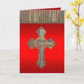 ウェスタンウッドクロスロープバーンウッドコンチョスホリデー カード (黄色い花)