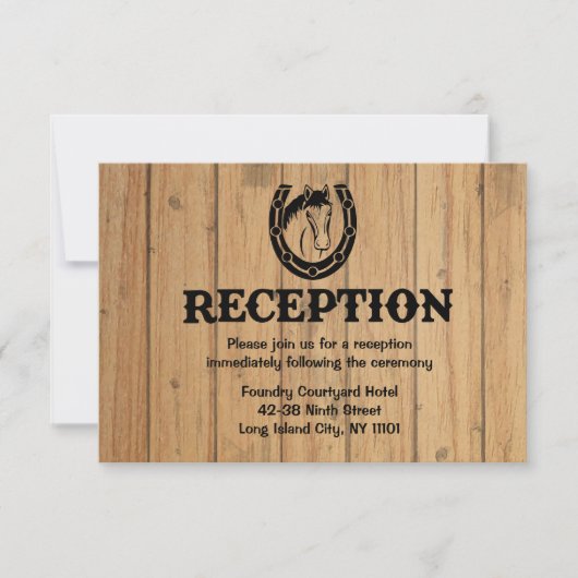 ウェスタンウッド馬の蹄鉄の結婚式場案内 招待状 (正面)