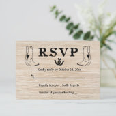 ウェスタンウッドRSVPカントリーウェディングカウボーイブーツR 出欠カード (スタンド正面)
